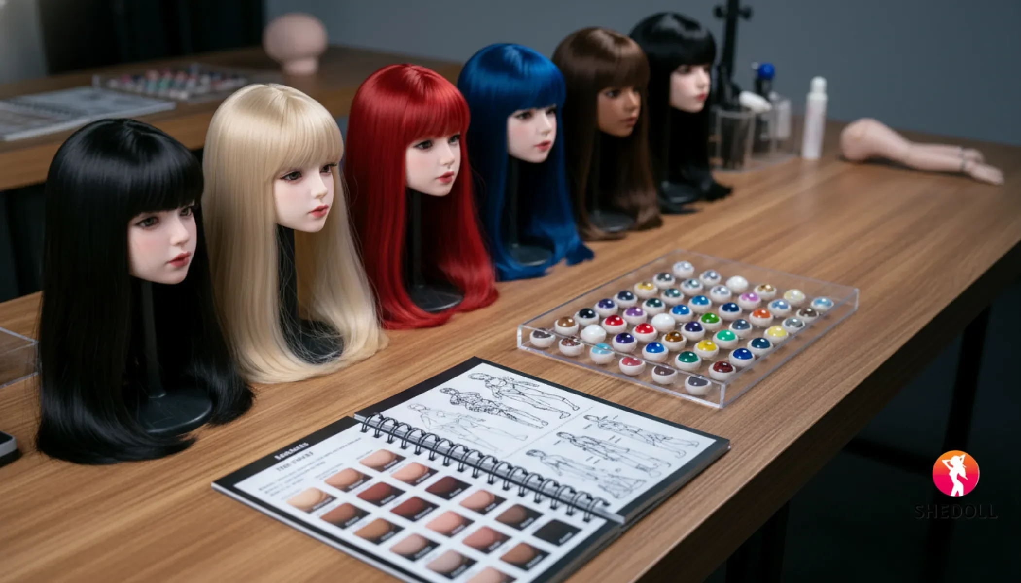 客製化性愛娃娃的髮色、瞳孔顏色，體型的選項